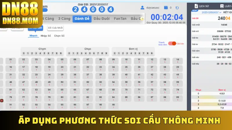 Áp dụng phương thức soi cầu thông minh