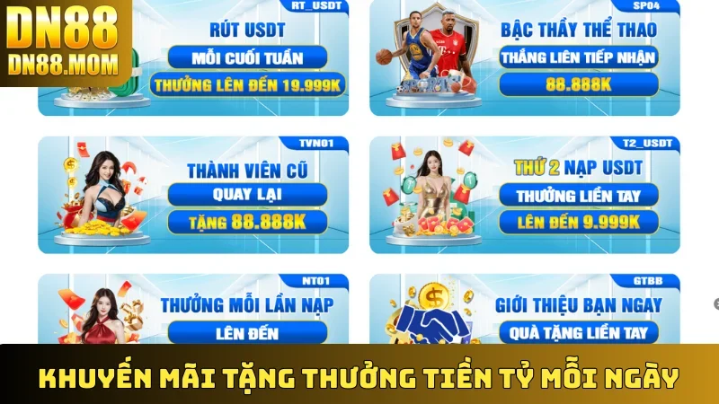 Khuyến mãi tặng thưởng tiền tỷ mỗi ngày